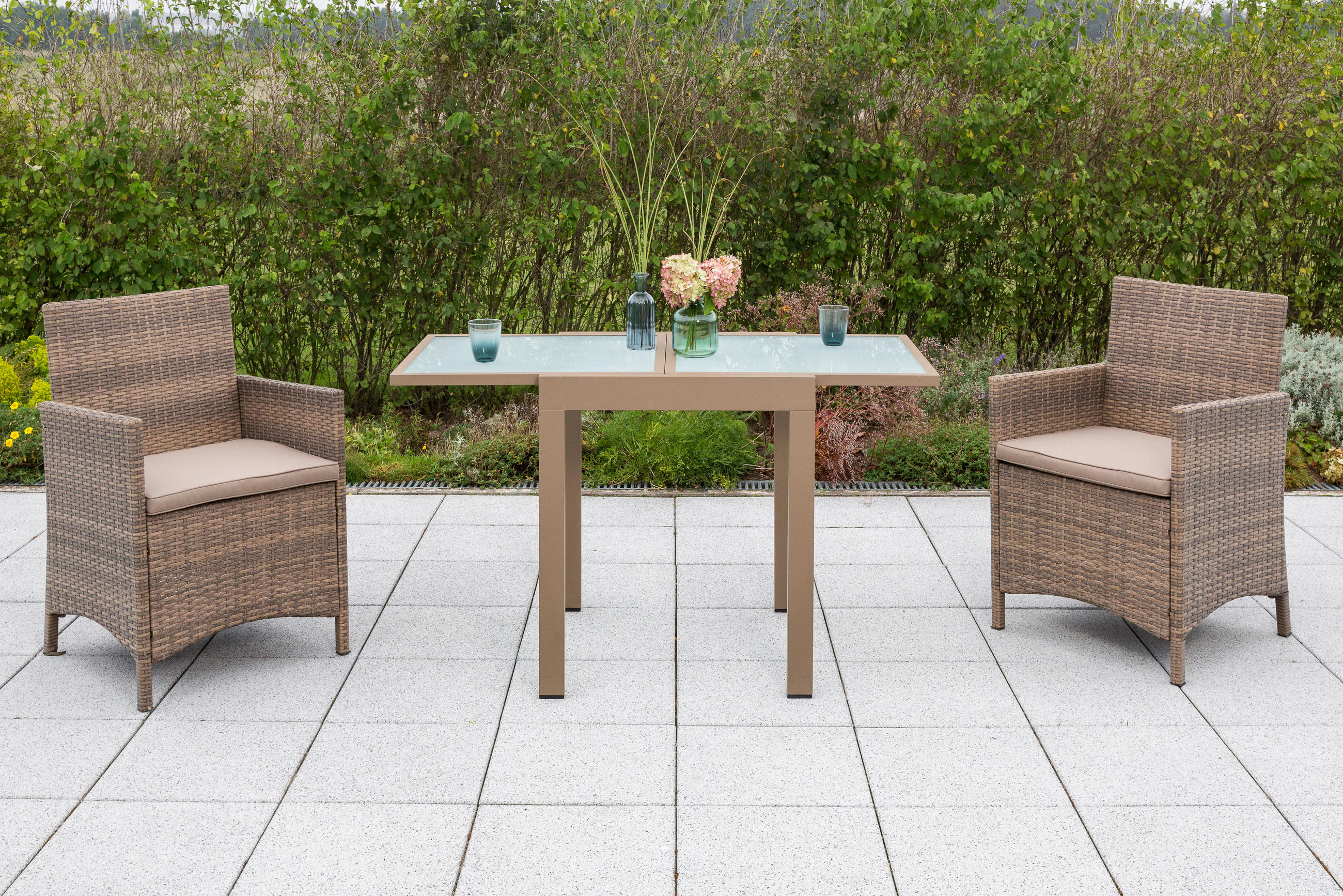 GARTENSET 3-teilig  - Naturfarben, MODERN, Kunststoff/Metall - Gardenson