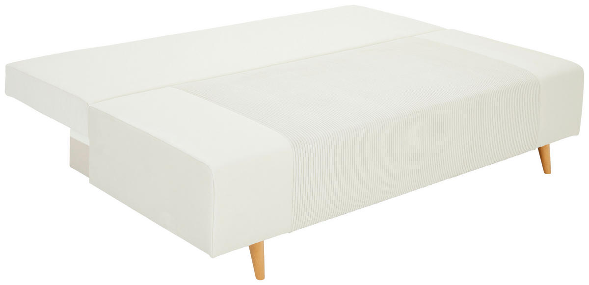 ZOFA S POSTELJNO FUNKCIJO,  krem barve tekstil  - krem barve/barve bukve, Konvencionalno, tekstil/les (191/92/89cm) - MID.YOU