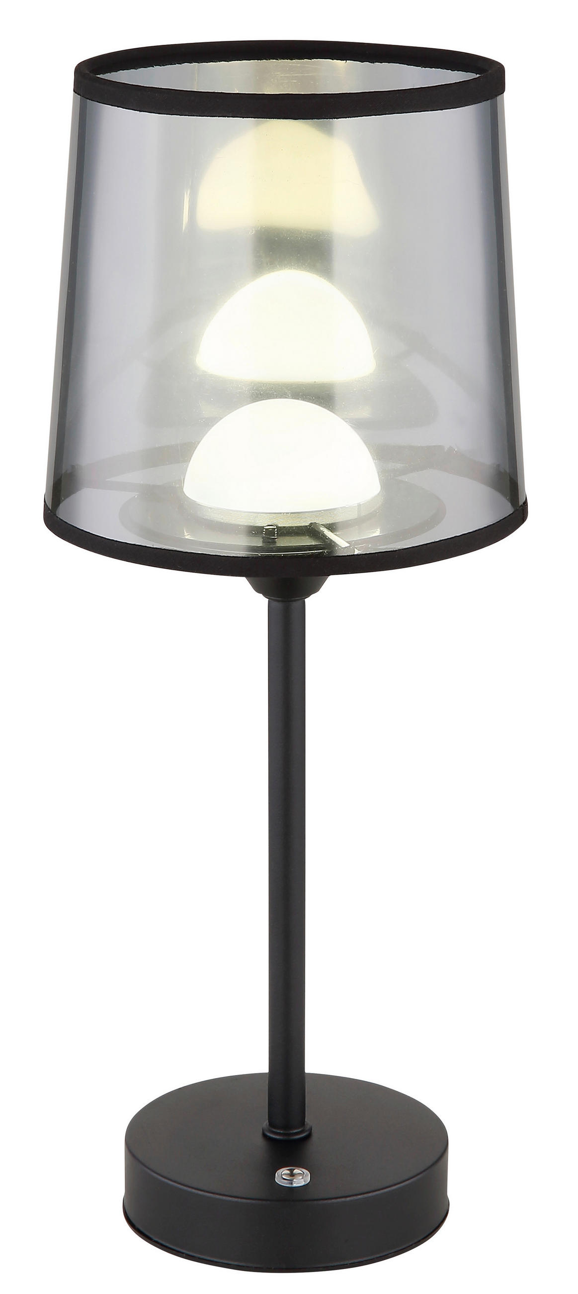 AKKU-TISCHLEUCHTE - Transparent/Schwarz, Design, Kunststoff/Textil (14/35cm) - Globo