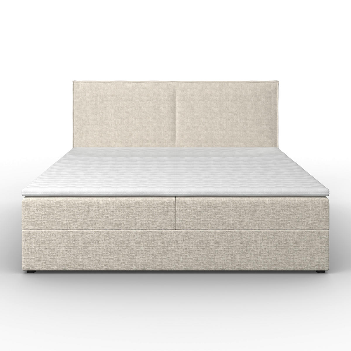 BOXSÄNG 180/200 cm  i cremefärgad  - svart/cremefärgad, Modern, trä/textil (180/200cm) - Visionight