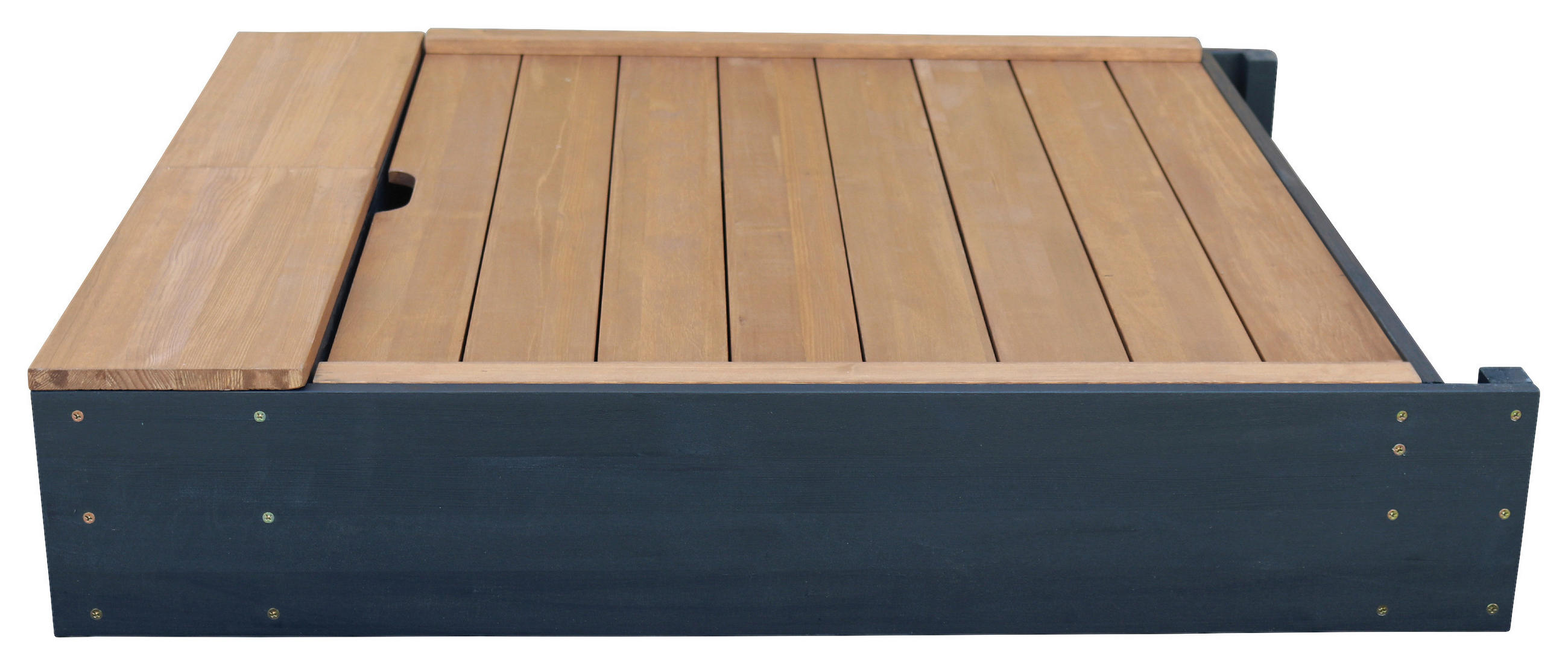 SANDKASTEN  - Anthrazit/Braun, Konventionell, Holz (90/74/100cm)