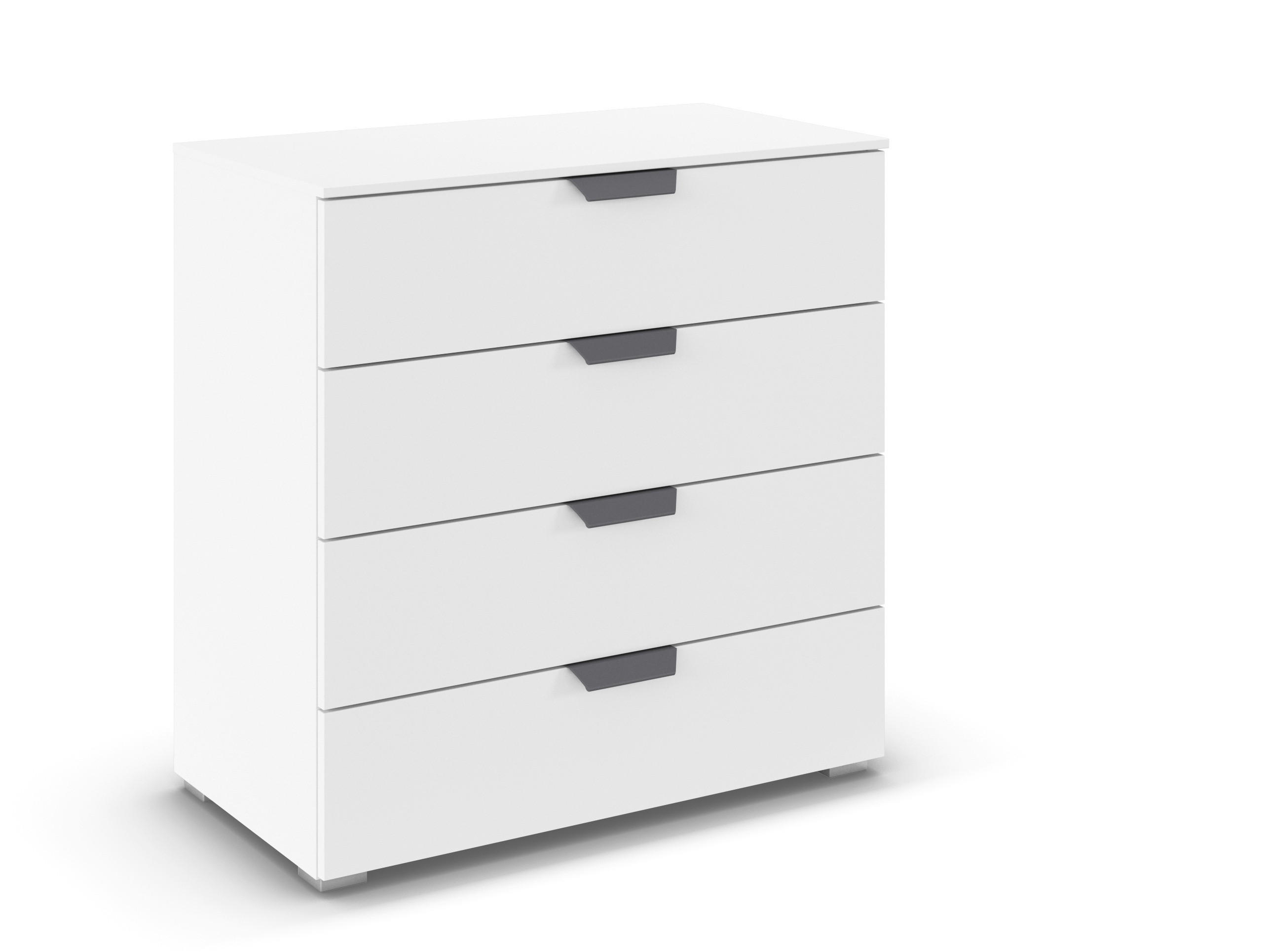 KOMMODE in 80/81/42 cm - Dunkelgrau/Weiß, Design, Holzwerkstoff/Metall (80/81/42cm) - Carryhome