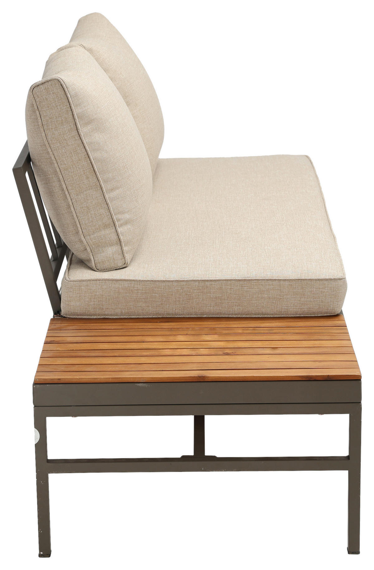 LOUNGEGARNITUR   57/35/57 cm Akazie vollmassiv Aluminium  - Beige/Beigebraun, MODERN, Holz/Textil (57/35/57cm) - Ambia Garden