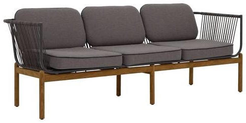 LOUNGESOFA 210/67/78 cm Teakholz massiv Aluminium  - Graphitfarben/Braun, Design, Holz/Textil (210/67/78cm) - Zebra 