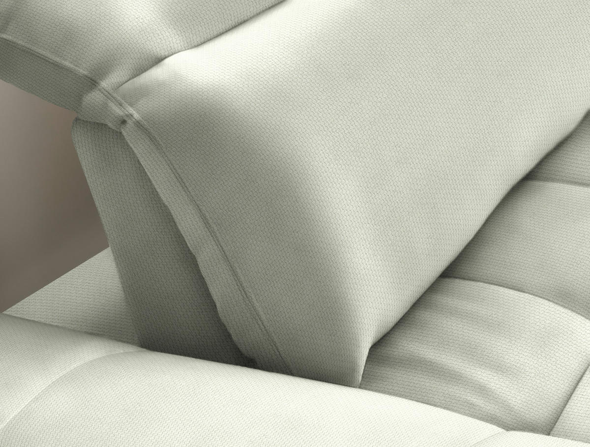 ECKSOFA in Webstoff Weiß  288/179-202 cm  - Schwarz/Weiß, Design, Textil/Metall (288/179-202cm) - Stylife
