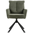 ARMLEHNSTUHL  in Eisen Cord  - Dunkelgrün/Schwarz, Design, Textil/Metall (61/90/67cm) - Carryhome