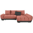 ECKSOFA in Braun, Grau, Rosa  - Braun/Rosa, MODERN, Textil/Metall (290/192cm) - Carryhome