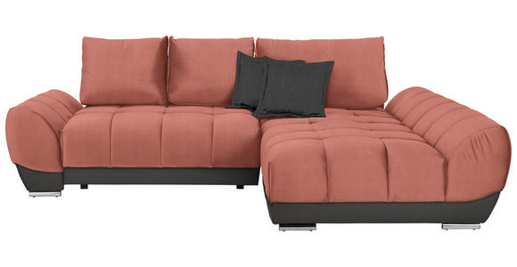 ECKSOFA in Braun, Grau, Rosa  - Braun/Rosa, MODERN, Textil/Metall (290/192cm) - Carryhome