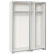 SCHWEBETÜRENSCHRANK  in Weiß  - Edelstahlfarben/Weiß, Design, Glas/Holzwerkstoff (152/236/65cm) - Carryhome