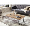 COUCHTISCH Akazie massiv 115/60/40 cm rechteckig Akaziefarben  - Schwarz/Akaziefarben, Design, Holz/Metall (115/60/40cm) - MID.YOU