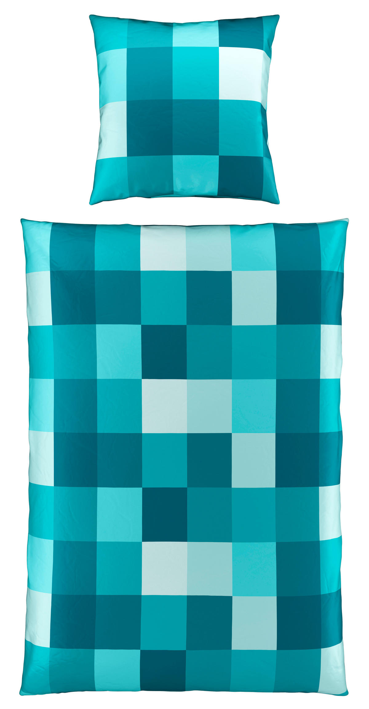 BETTWÄSCHE Beaufiat check Satin 135/200 cm  - Petrol, Textil (135/200cm) - Novel