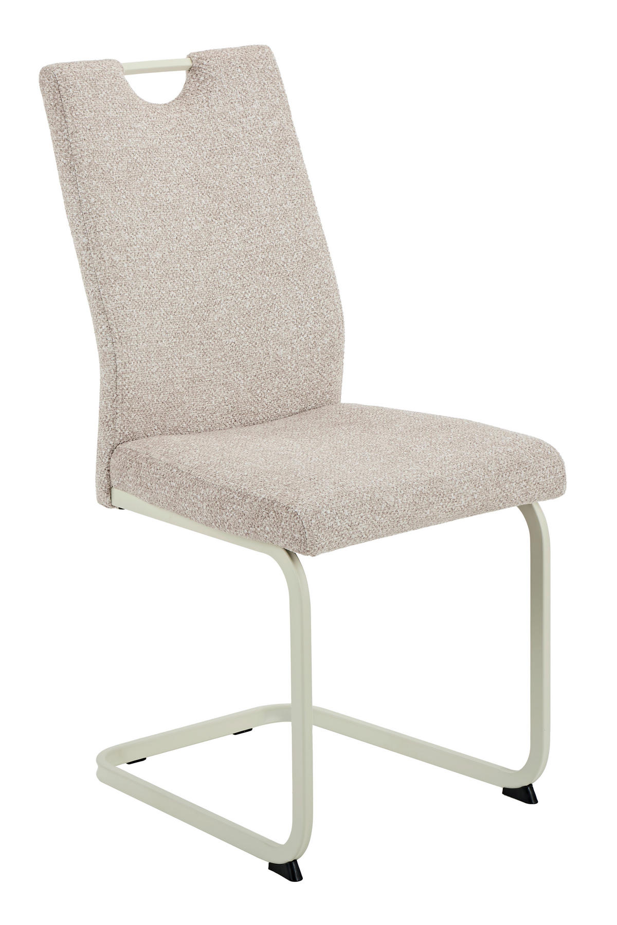 SCHWINGSTUHL-SET 4 Stück erweiterbar, mit Griff, ergonomische Rückenlehne Webstoff, Mikrofaser  - Beige/Creme, MODERN, Textil/Metall (45/98/59cm) - MID.YOU