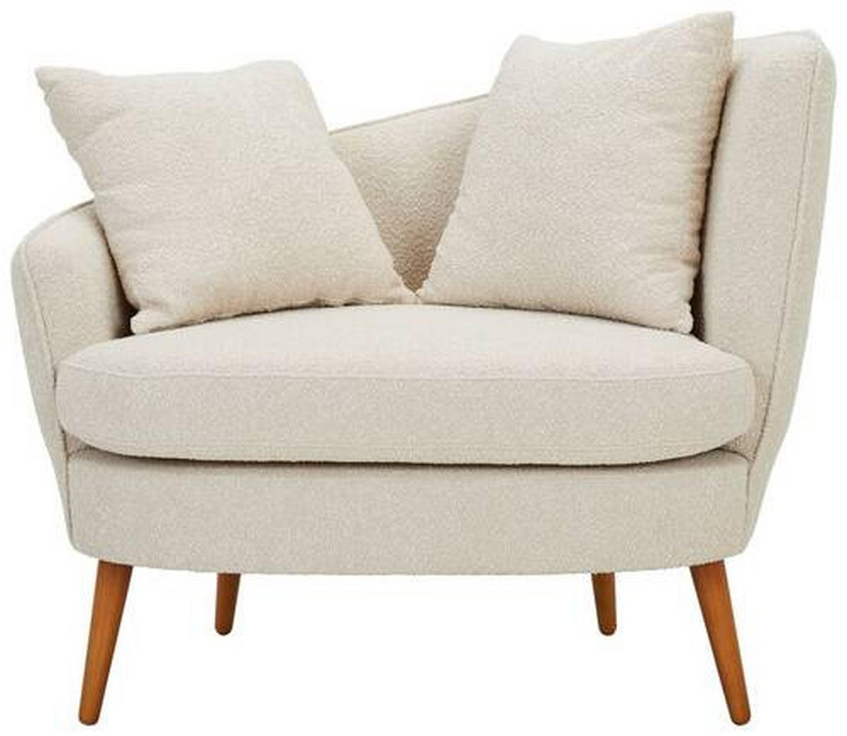SESSEL Bouclé Beige    - Beige/Naturfarben, KONVENTIONELL, Holz/Textil (106/88/83cm) - Max Winzer