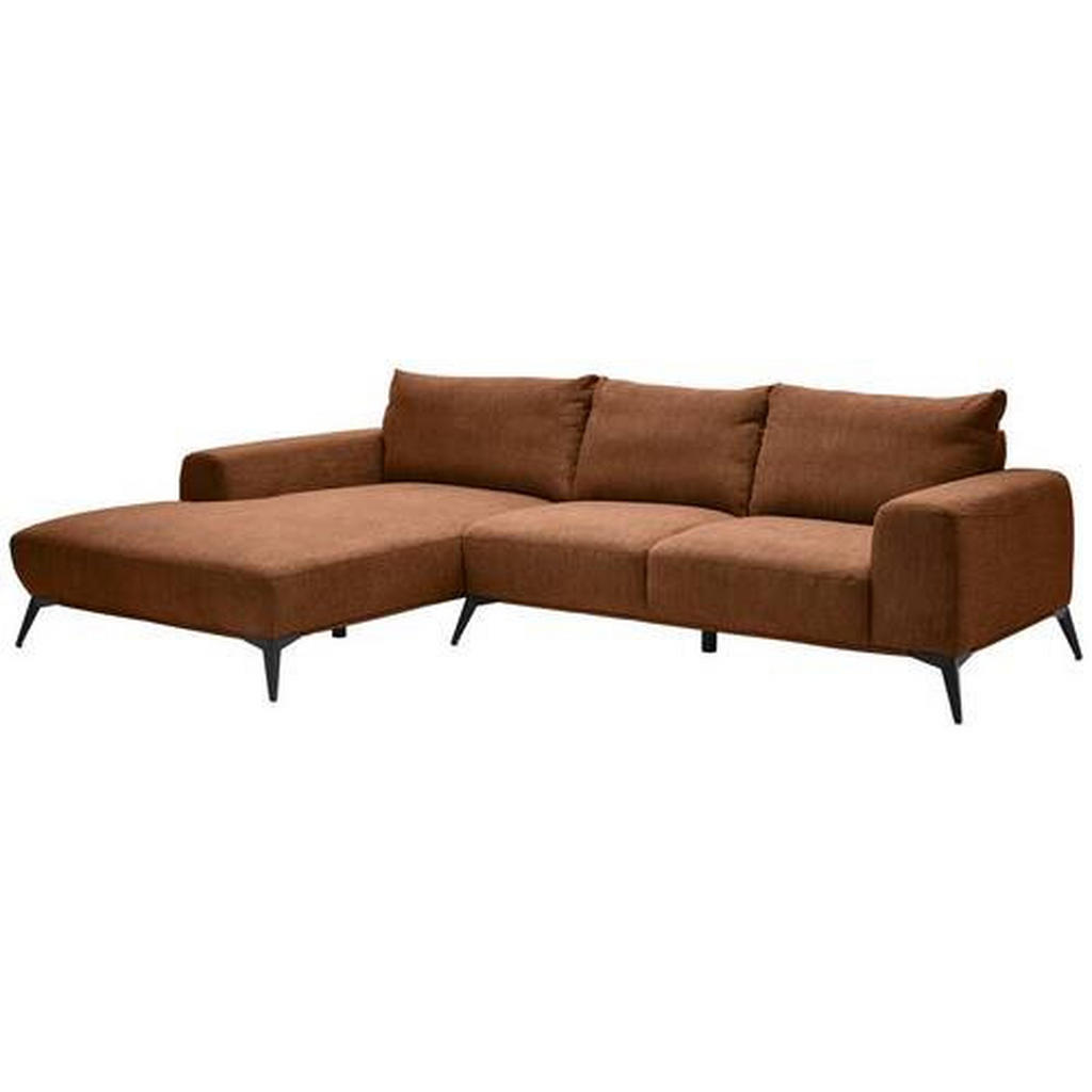 Thumbnail - Stylife Ecksofa, Braun, Textil, 3-Sitzer, Füllung: Schaumstoff, Ottomane links, L-Form, 298x187 cm, Stoffauswahl, seiten...