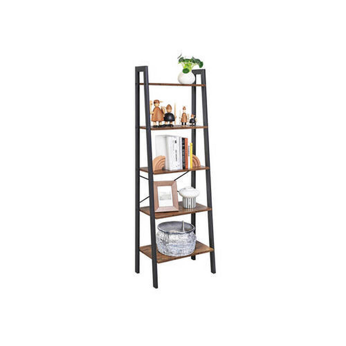 REGÁL, hnedá, čierna, 56,2/172,1/34 cm - hnedá/čierna, Basics, kompozitné drevo (56,2/172,1/34cm) - Boxxx