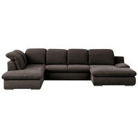 WOHNLANDSCHAFT Braun Chenille  - Chromfarben/Braun, Design, Textil/Metall (212/353/165cm) - Livetastic
