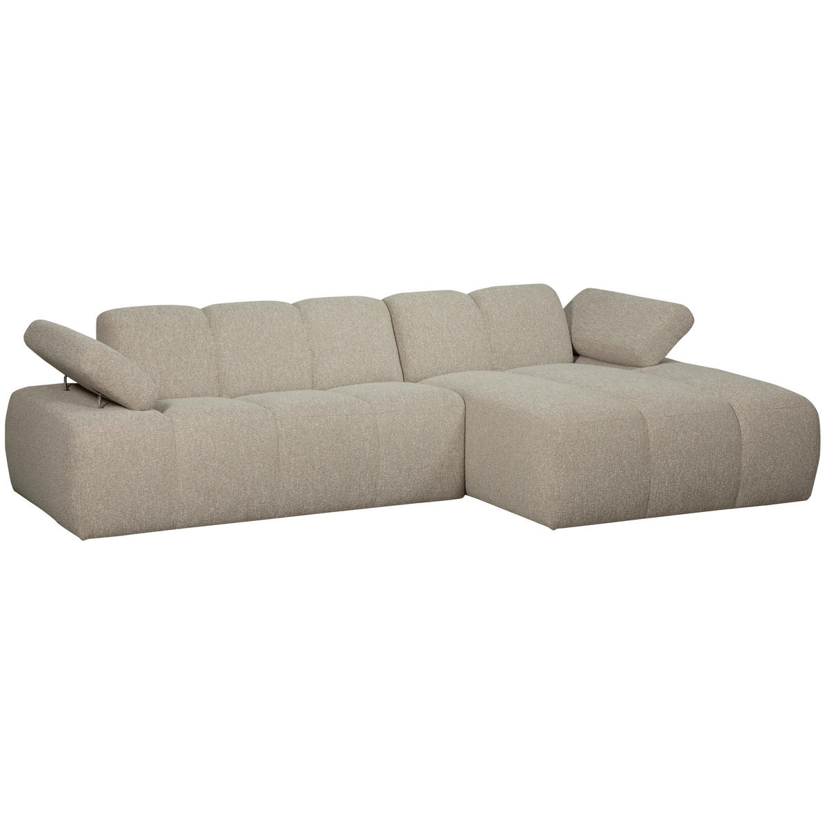 ECKSOFA Mojo Beige Bouclé  - Beige/Schwarz, Design, Kunststoff/Textil (284/160cm) - Livetastic
