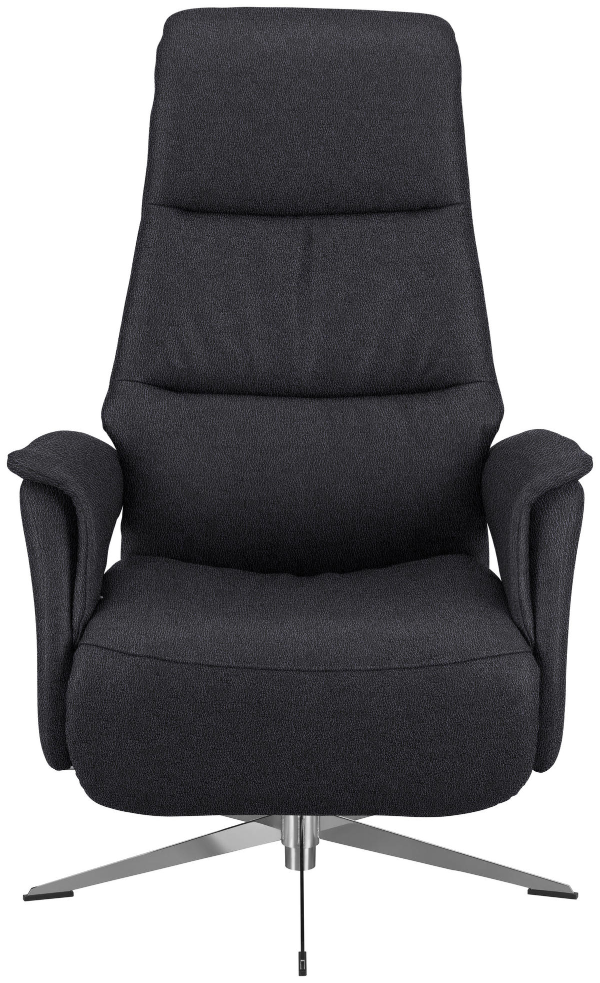 RELAXSESSEL in Leder Anthrazit  - Chromfarben/Anthrazit, Design, Leder/Metall (74/108/86cm) - Welnova