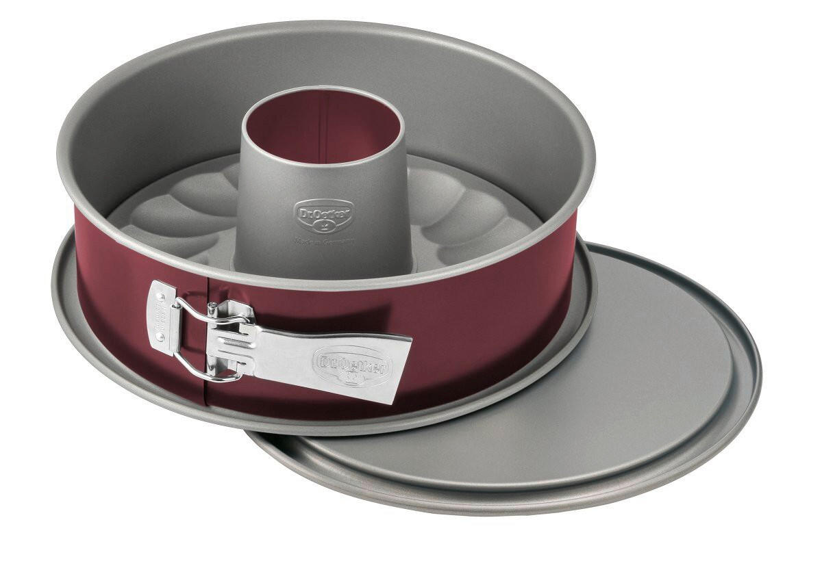 OBRUČ ZA TORTU  - siva/tamno crvena, Basics, metal (26cm) - Dr.Oetker