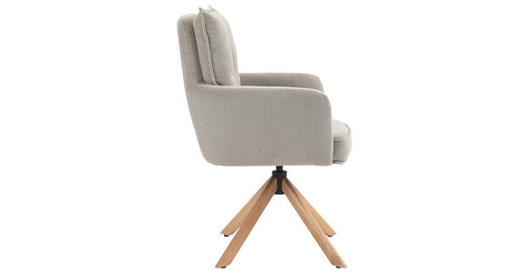 ARMLEHNSTUHL in Cord - Hellbraun/Buchefarben, Design, Holz/Textil (60/95/67cm) - Novel
