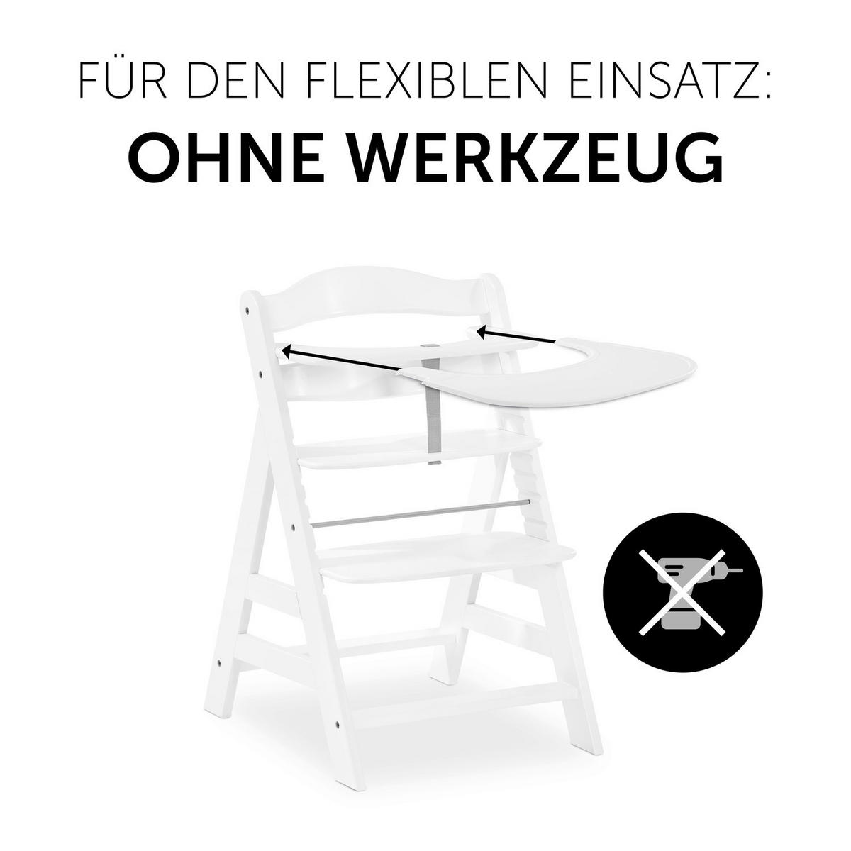 ESS- UND SPIELBRETT ALPHA CLICK TRAY  - Weiss, Basics, Kunststoff (46/44/3,5cm) - Hauck