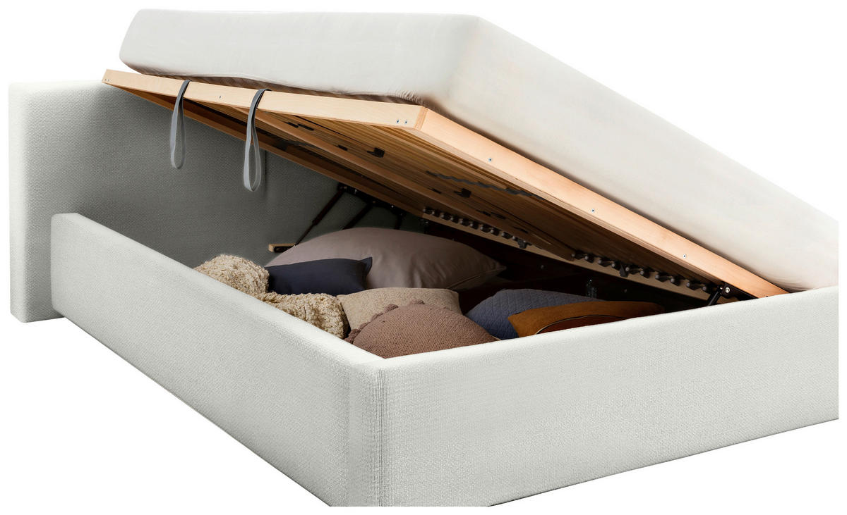 POLSTERBETT 140/200 cm  Weiss  - Weiss, Basics, Holz/Textil (140/200cm) - Boxxx