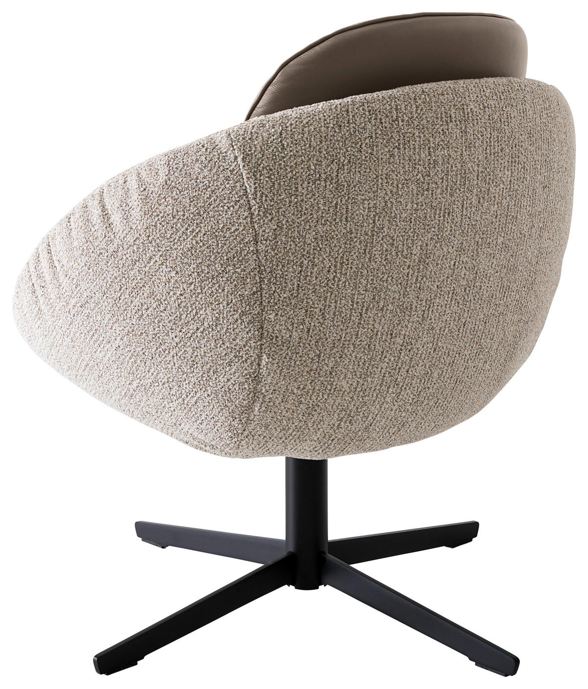 SESSEL in Echtleder Braun, Beige  - Beige/Schwarz, Design, Leder/Textil (77/82/75cm) - Koinor