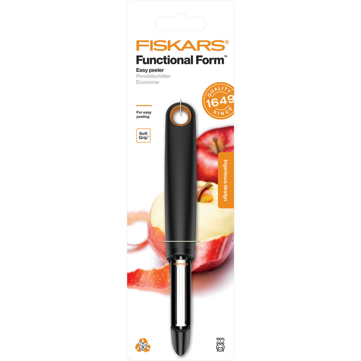NOŽ ZA LUPLJENJE  FISKARS FUNCTIONAL FORM        18 cm     - Basics, kovina/umetna masa (18cm) - Fiskars