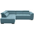 ECKSOFA in Feincord Türkis  205/284 cm  - Türkis/Schwarz, Design, Kunststoff/Textil (205/284cm) - Xora