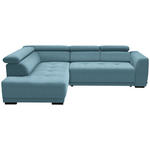 ECKSOFA in Feincord Türkis  205/284 cm  - Türkis/Schwarz, Design, Kunststoff/Textil (205/284cm) - Xora