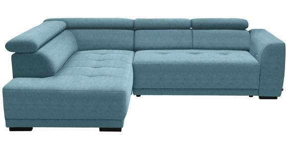 ECKSOFA in Feincord Türkis 205/284 cm - Türkis/Schwarz, Design, Kunststoff/Textil (205/284cm) - Xora