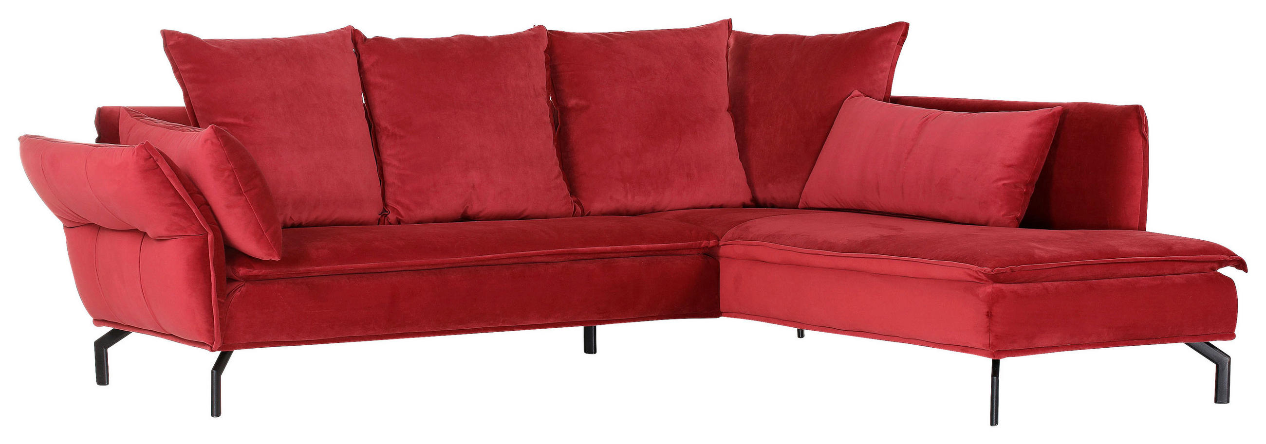 Wohnlandschaft in Textil Rot