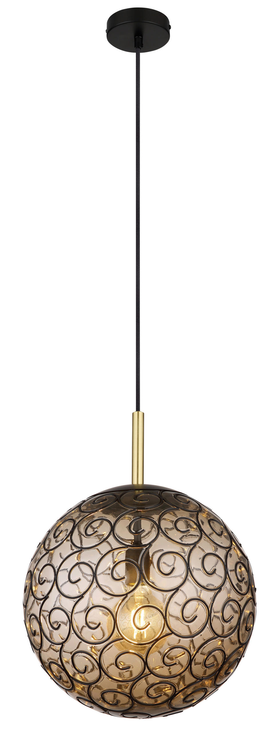 HÄNGELEUCHTE 35/120 cm    - Goldfarben/Schwarz, Konventionell, Kunststoff/Metall (35/120cm) - Globo