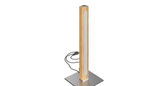 LED-TISCHLEUCHTE 15/40/15 cm   - Eichefarben/Nickelfarben, LIFESTYLE, Holz/Kunststoff (15/40/15cm) - Novel