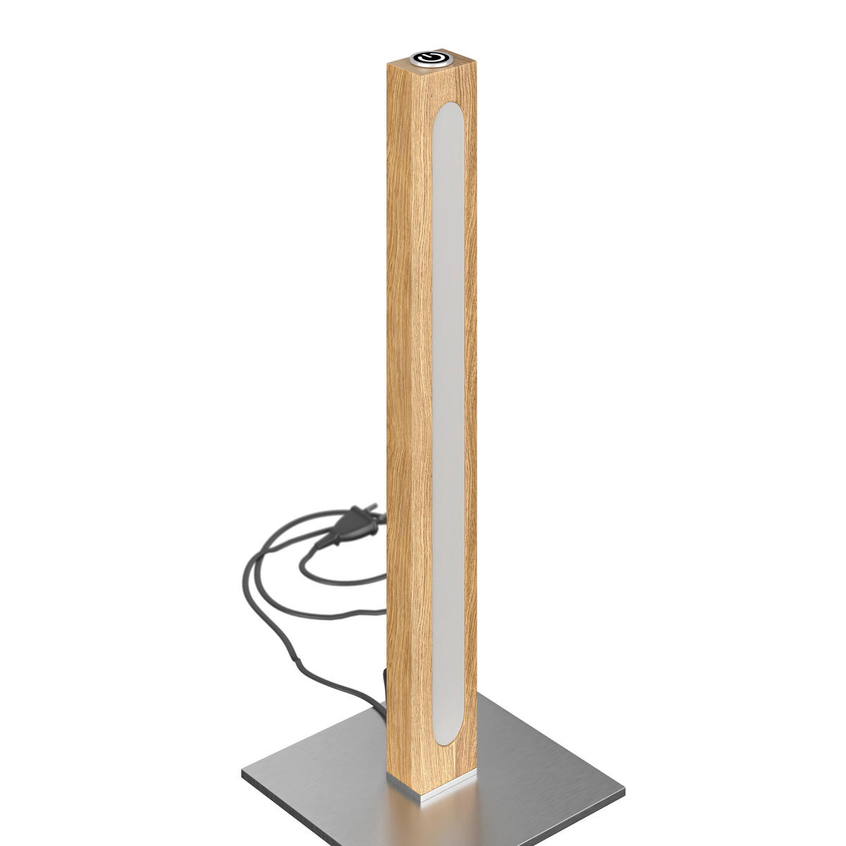 VEIOZĂ CU LED - culoare nichel/culoare lemn stejar, Lifestyle, plastic/lemn (15/40/15cm) - Novel