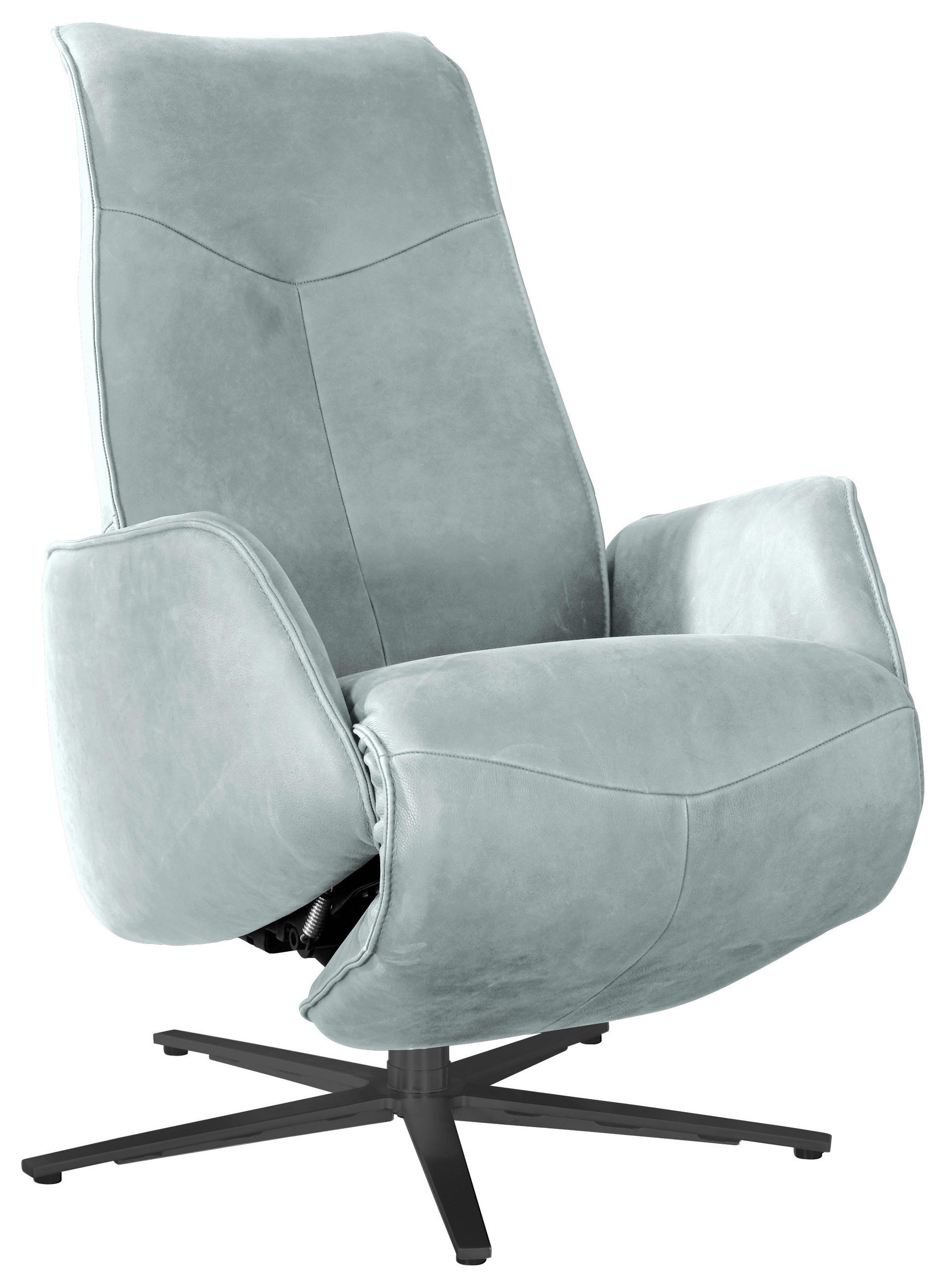 RELAXSESSEL in Leder Hellblau  - Anthrazit/Hellblau, Design, Leder/Metall (71/114/84cm) - Johann Jakob