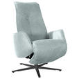 RELAXSESSEL in Leder Hellblau  - Anthrazit/Hellblau, Design, Leder/Metall (71/114/84cm) - Ambiente