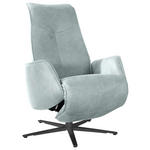 RELAXSESSEL in Leder Hellblau  - Anthrazit/Hellblau, Design, Leder/Metall (71/114/84cm) - Ambiente