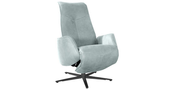 RELAXSESSEL in Leder Hellblau - Anthrazit/Hellblau, Design, Leder/Metall (71/114/84cm) - Johann Jakob