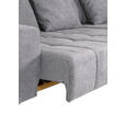 ECKSOFA  in Flachgewebe Hellgrau  300/205 cm  - Hellgrau/Schwarz, KONVENTIONELL, Textil/Metall (300/205cm) - Carryhome