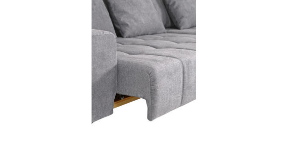 ECKSOFA  in Flachgewebe Hellgrau  300/205 cm  - Hellgrau/Schwarz, KONVENTIONELL, Textil/Metall (300/205cm) - Carryhome