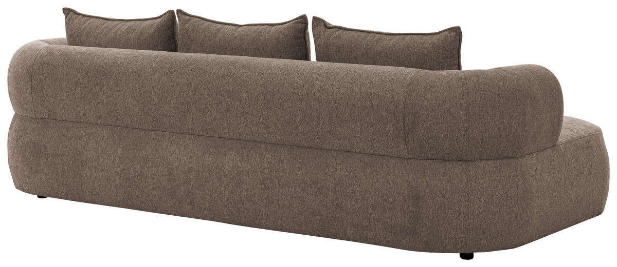 BIGSOFA in Chenille Braun  - Schwarz/Braun, Design, Kunststoff/Textil (240/76/122cm) - Livetastic
