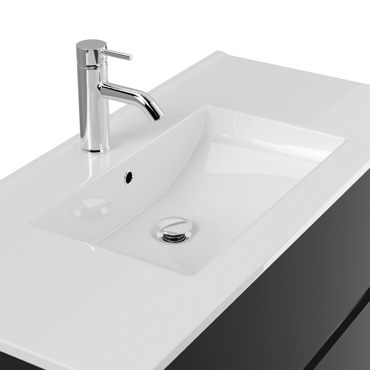 WASCHTISCHKOMBI  - Graphitfarben/Weiß, MODERN, Keramik/Holzwerkstoff (101/58,6/47cm) - MID.YOU