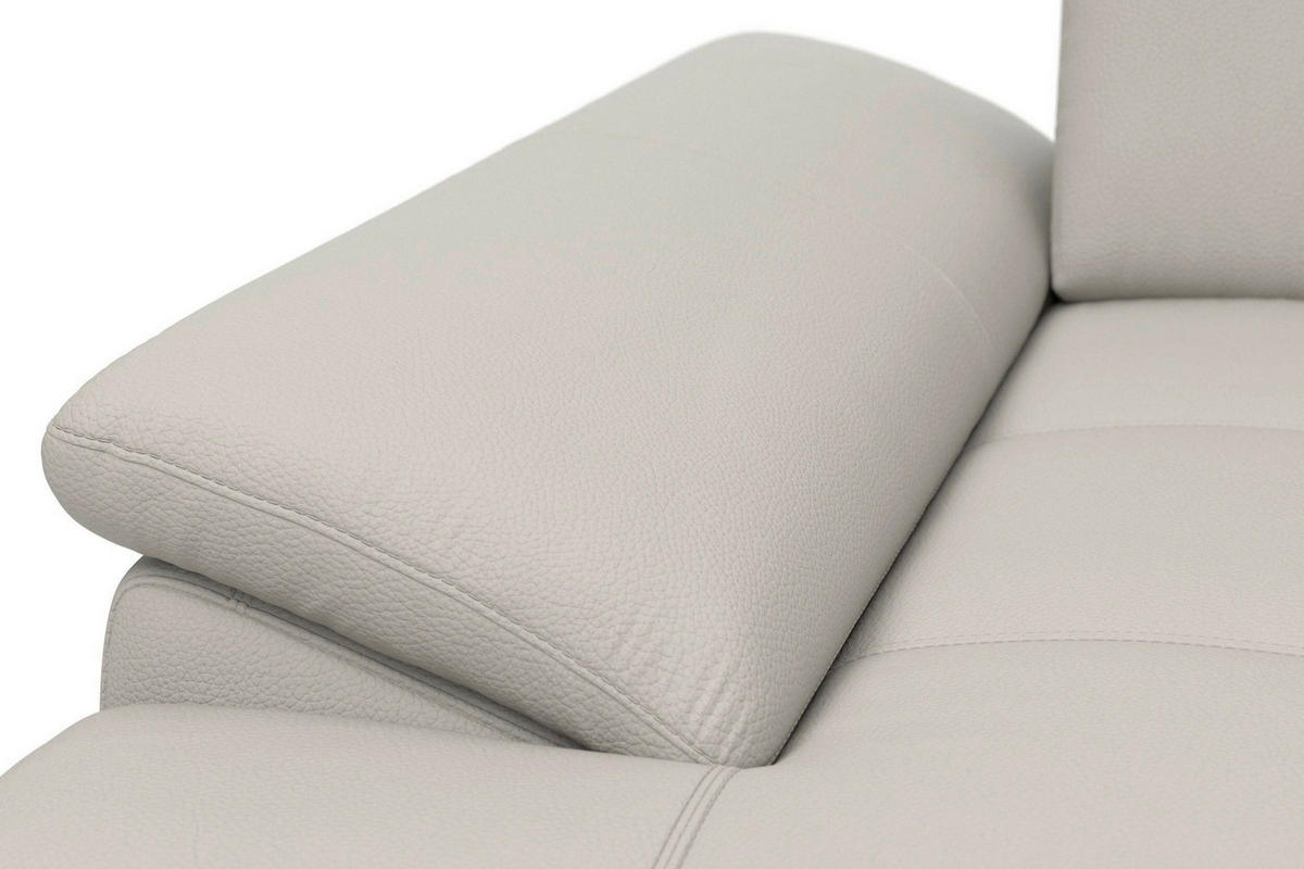 SEDACÍ SOUPRAVA, kůže, světle šedá - černá/světle šedá, Basics, kov/textil (176/363/223cm) - Sit & More