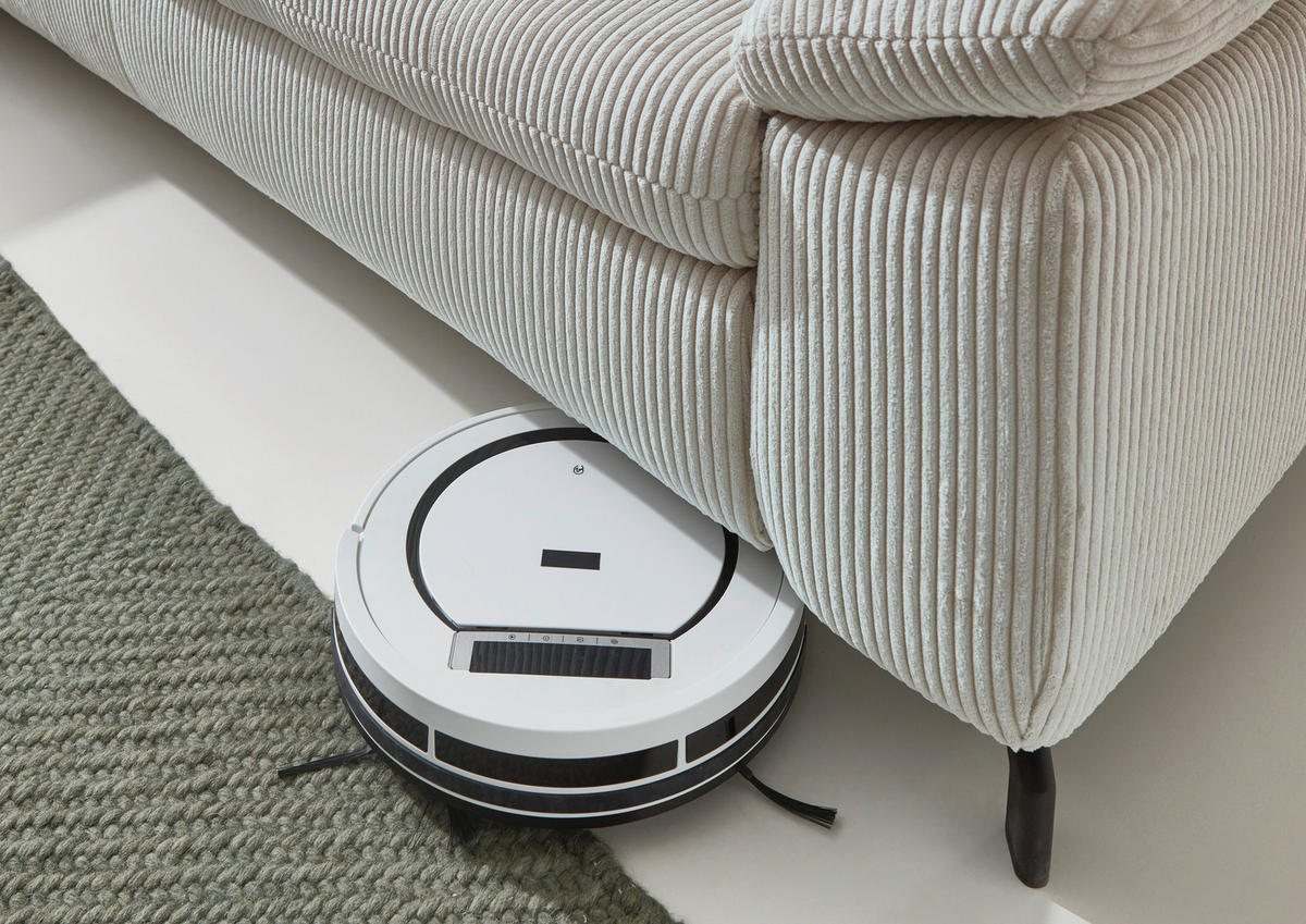 ECKSOFA in Velours, Cord Hellgrün  - Schwarz/Hellgrün, Design, Textil/Metall (197/291cm) - Beldomo Style