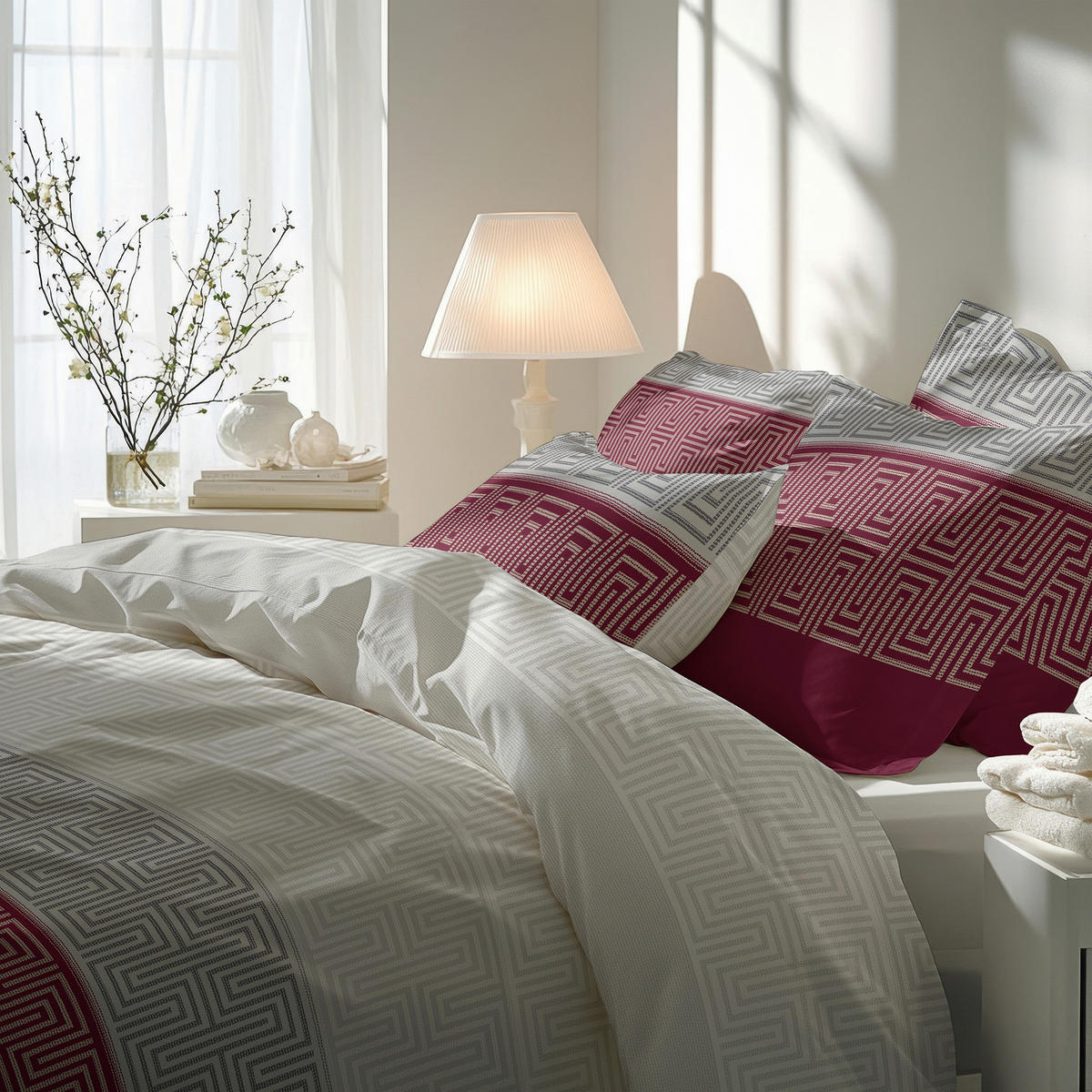 BETTWÄSCHE Flanell 200/200 cm  - Weinrot, Design, Textil (200/200cm) - Florella
