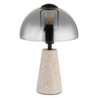 STOLNÍ LAMPA, E14, 20/31 cm  - šedá/černá, Design, kov/sklo (20/31cm) - Globo