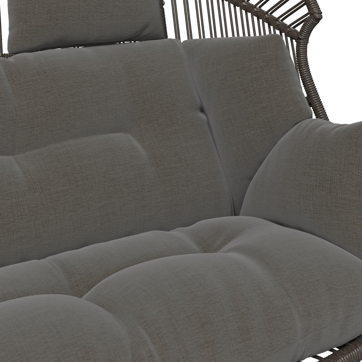 GARTENMUSCHEL 146/136/83 cm Eisen  - Dunkelgrau/Grau, MODERN, Kunststoff/Textil (146/136/83cm) - Ambia Garden