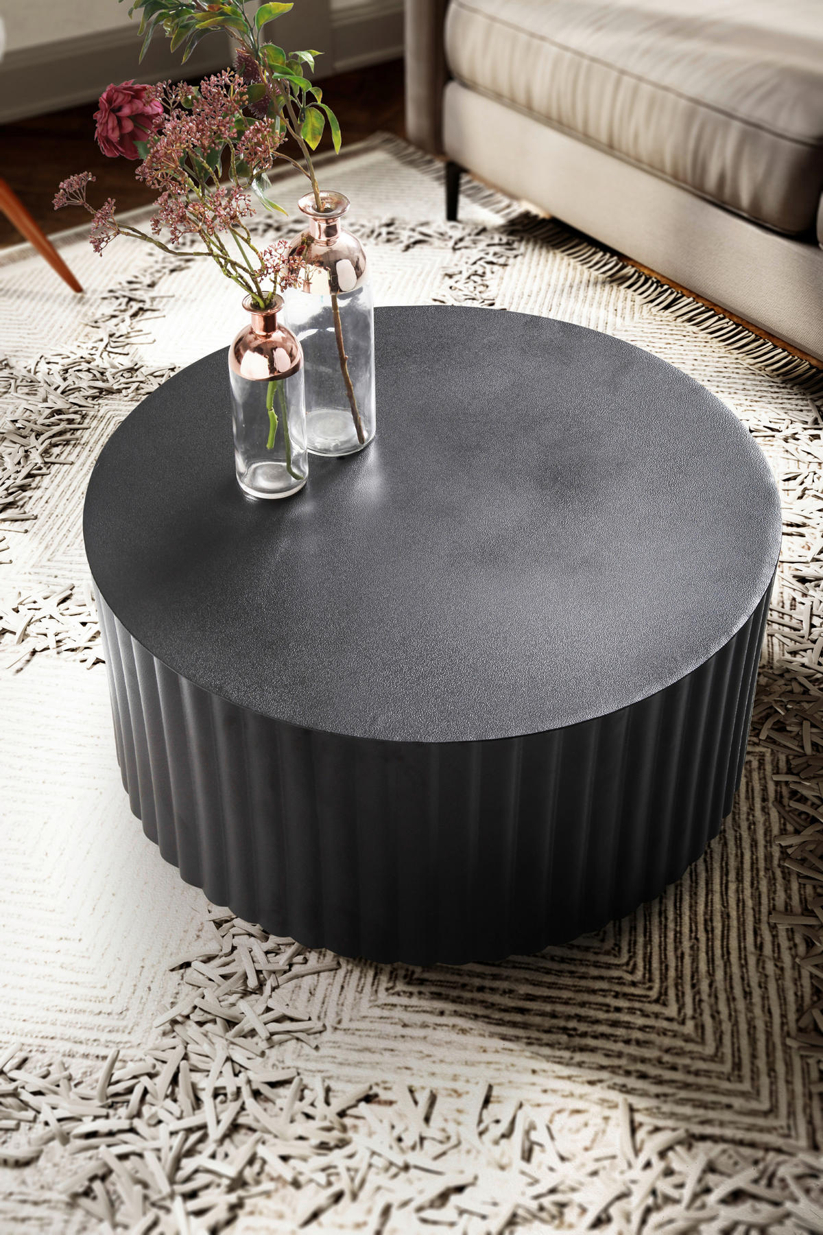 COUCHTISCH in Metall 67/67/31 cm  - Schwarz, Design, Metall (67/67/31cm) - MID.YOU