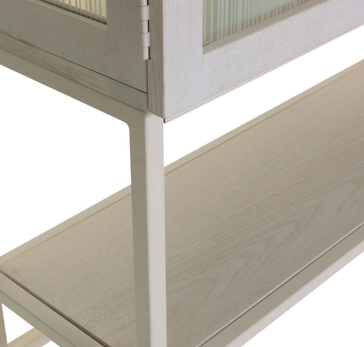 VITRINE  in furniert, massiv Esche Weiß  - Weiß, MODERN, Glas/Holz (100/160/43cm) - Lomoco